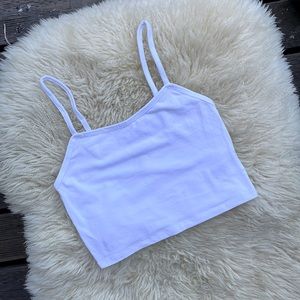 4 FOR $25 - NWOT White Ribbed Straight Across Top